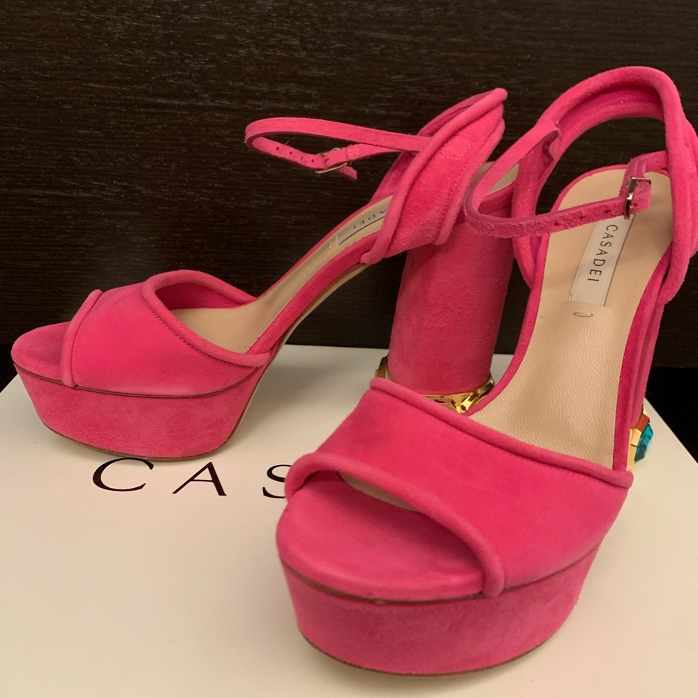 Casadei sandals pink suede brand new - Picture 3 of 7